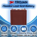 Banshee Trojan T-125 6V 240Ah Flooded Lead Acid GC2 Deep Cycle Batter x 4