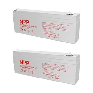 NPP NP12-2.3Ah (T1, 2Pcs) 12V 2.3Ah AGM Rechargeable Sealed Lead Acid Battery for Electronic Scale Device for Colin Medical 8800MSP PRESSMATE Monitor 1pk PS-1220,UB1222,WP2.3