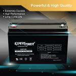 ExpertPower 12V 100Ah Deep Cycle Sealed Lead Acid Battery for Solar Wind Power (AGM)