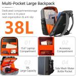 15.6 Inch Travel Laptop Backpack Solar Panel with Multiple USB Fast Charging, Backpack with Luggage Strap for Men Women TSA Friendly Flight Approved, Waterproof Anti Theft Bag for College Work Travel