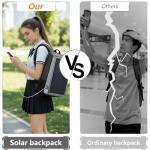15.6 Inch Travel Laptop Backpack Solar Panel with Multiple USB Fast Charging, Backpack with Luggage Strap for Men Women TSA Friendly Flight Approved, Waterproof Anti Theft Bag for College Work Travel