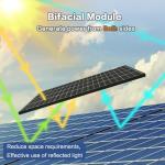 JJN Bifacial 200 Watt Solar Panel, 16BB N-Type 200W 12V 25% High Efficiency 200W Solar Panels, Monocrystalline Solar Module for RV Home Farm Trailer Camper Marine Off-Grid Solar System