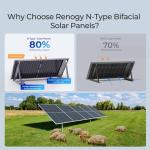 Renogy Solar Panels Bifacial 6Pcs 590 Watt N-Type Monocrystalline 12V 16BB Solar Panel, 25% High Efficiency Solar Module for RV Home Farm Shed Trailer Camper Marine Off-Grid System