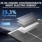 300 Watt Bifacial Solar Panel N-Type 18BB, 25% High Efficiency Monocrystalline Solar Cell Off Grid PV Power for Home Rooftop RV Camper Marine Boat Farm (300W 1Pack)