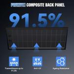 300 Watt Bifacial Solar Panel N-Type 18BB, 25% High Efficiency Monocrystalline Solar Cell Off Grid PV Power for Home Rooftop RV Camper Marine Boat Farm (300W 1Pack)