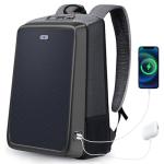 15.6 Inch Travel Laptop Backpack Solar Panel with Multiple USB Fast Charging, Backpack with Luggage Strap for Men Women TSA Friendly Flight Approved, Waterproof Anti Theft Bag for College Work Travel