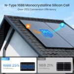 215W Anti-Shading Bifacial Solar Panel,Callsun N-Type 16BB Monocrystalline PV Module, Over 25% High Efficiency,Ideal for 12V System,RV,Marine,Power Station,Off-Grid