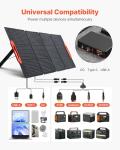 VEVOR 150W Foldable Monocrystalline Solar Panel, 23% Efficiency Portable ETFE Mono Solar Panel Charger with MC4 Output, Type-C, QC3.0 USB & DC Ports, IP67 Waterproof for Power Stations Camping Hiking