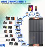 120W Portable Solar Panels for Power Station, 120 Watt ETFE Monocrystalline Foldable 20V DC Output Solar Panel Charger, 24% High Efficiency, QC3.0 USB-A & Type-C Output for Outdoor Camping RV Blackout