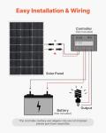 VEVOR 4PCS 100W Monocrystalline Solar Panels, 23% High-Efficiency Mono PV Module with Stable MC4 Output & Aluminum Frame, IP65 Waterproof Solar Panel for Car Boat RV Flat Rooftop Off-Grid Applications