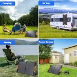 120W Portable Solar Panels for Power Station, 120 Watt ETFE Monocrystalline Foldable 20V DC Output Solar Panel Charger, 24% High Efficiency, QC3.0 USB-A & Type-C Output for Outdoor Camping RV Blackout