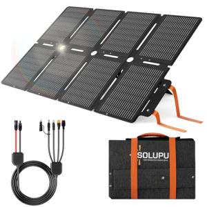 SOLUPUP 100W Portable Foldable Folding Solar Panels, IP67 Waterproof for Camping, Outdoor Power Supply, Compact 8-Fold Design with MC-4 Output, High-Efficiency Charging for Devices