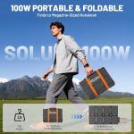 SOLUPUP 100W Portable Foldable Folding Solar Panels, IP67 Waterproof for Camping, Outdoor Power Supply, Compact 8-Fold Design with MC-4 Output, High-Efficiency Charging for Devices