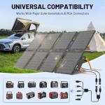 SOLUPUP 100W Portable Foldable Folding Solar Panels, IP67 Waterproof for Camping, Outdoor Power Supply, Compact 8-Fold Design with MC-4 Output, High-Efficiency Charging for Devices