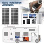 300 Watt Solar Panel 18BB 24.5% High Efficiency 300Watt Solar Panels Monocrystalline 12V/24V for RV Boat Rooftop Camping and Other Off Grid Applications (300w Single Solar Panel)