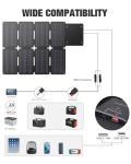 GRECELL 80W Portable Solar Panel, Foldable Solar Panel QC3.0 USB-A &Type-C Port,23% High Efficiency IP67 Waterproof Outdoor Cell Phone Solar Charger for Power Banks Tablets Outdoor Small Power Station