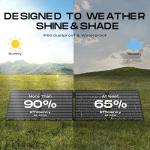 MARBERO 100W Portable Solar Panel 100 Watt 20V Foldable Solar Panel Charger for Power Station QC3.0 USB & DC Output >23% High Efficiency IP68 Waterproof for Camping Outdoor Home RV Blackout Cloudy