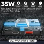 35W Portable Solar Panel Charger QC3.0 USB C Solar Panel Waterproof Dustproof 12v Solar Battery Charger