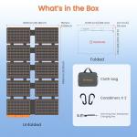 FlexSolar 100W Portable Solar Panels Chargers with PD3.0 USB-C,QC3.0 USB-A and DC Outputs Foldable IP67 Waterproof Power Emergency Camping for Small Power Station Generator,Phones, Power Banks