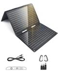 wagnation 30W Portable Solar Panel, Foldable Solar Panel Charger with QC3.0 USB-A USB-C & DC Output for Phone/Power Bank/iPad/Power Station, IP65 Waterproof for Camping Backpacking Hiking RV Blackout
