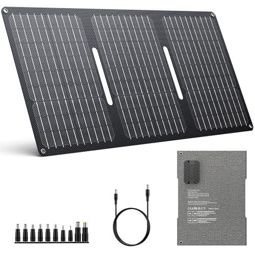 ENOFLO 30W Solar Panel Charger YT30 Foldable Solar Panel IP65 Waterproof Solar Charger with QC3.0 USB & DC Output(10 Connectors) 24% High Efficiency for Outdoor Camping