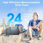 wagnation 30W Portable Solar Panel, Foldable Solar Panel Charger with QC3.0 USB-A USB-C & DC Output for Phone/Power Bank/iPad/Power Station, IP65 Waterproof for Camping Backpacking Hiking RV Blackout