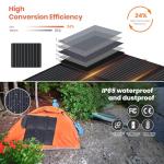 [Upgraded] FlexSolar 60W Portable Solar Panels Chargers QC3.0 USB-A USB-C DC5521 8mm Output Foldable IP65 Waterproof Power Emergency Camping for Small Power Station Generator Tablets Battery Packs