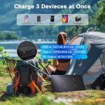 wagnation 30W Portable Solar Panel, Foldable Solar Panel Charger with QC3.0 USB-A USB-C & DC Output for Phone/Power Bank/iPad/Power Station, IP65 Waterproof for Camping Backpacking Hiking RV Blackout