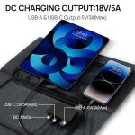 DaranEner 100W Foldable Solar Panel, Portable High-Efficiency 23% ETFE Solar Charger with QC3.0 USB-A & Type-C, IP54 Waterproof Solar Panel for Power Station, Camping, RV, and Outdoor Off-Grid Use