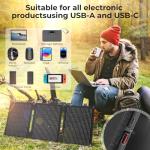 35W Portable Solar Panel Charger QC3.0 USB C Solar Panel Waterproof Dustproof 12v Solar Battery Charger