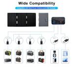wagnation 30W Portable Solar Panel, Foldable Solar Panel Charger with QC3.0 USB-A USB-C & DC Output for Phone/Power Bank/iPad/Power Station, IP65 Waterproof for Camping Backpacking Hiking RV Blackout