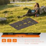 FlexSolar 100W Portable Solar Panels Chargers with PD3.0 USB-C,QC3.0 USB-A and DC Outputs Foldable IP67 Waterproof Power Emergency Camping for Small Power Station Generator,Phones, Power Banks