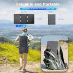 wagnation 30W Portable Solar Panel, Foldable Solar Panel Charger with QC3.0 USB-A USB-C & DC Output for Phone/Power Bank/iPad/Power Station, IP65 Waterproof for Camping Backpacking Hiking RV Blackout