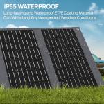 DaranEner 100W Foldable Solar Panel, Portable High-Efficiency 23% ETFE Solar Charger with QC3.0 USB-A & Type-C, IP54 Waterproof Solar Panel for Power Station, Camping, RV, and Outdoor Off-Grid Use