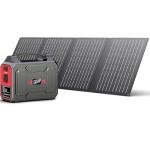Solar Powered Generator 200W Peak/100W Rated, Portable Solar Generator Power Station with Solar Panels 40W Included, 146Wh Solar Power Bank with AC Outlet 110V for Home Use Camping Outdoor Adventure