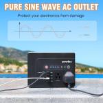 powkey 200W Portable Power Bank with AC Outlet, 146Wh Rechargeable Backup Lithium Battery, 110V Pure Sine Wave AC Outlet for Outdoor RV Trip Travel Home Office Emergency