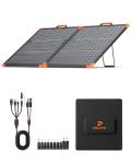ZOUPW 110W Bifacial Portable Solar Panel, N-Type 16BB 25% High Efficiency Foldable Solar Charger for Jackery 300/Ecoflow River/Anker Solix,IP68 Waterproof for Camping RV Emergency Power Supply