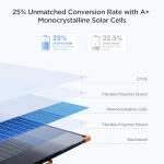 ZOUPW 180W Portable Solar Panel N-Type 16BB,25% High Efficiency Foldable Solar Charger for Jackery 1000V2/Ecoflow Delta/Bluetti/Anker Solix,12.3 LBS IP68 Waterproof for RV Camping Off-Grid