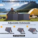 SOKIOVOLA N-Type 16BB 220W Portable Solar Panel for EF/Jackery/Bluetti/Anker Power Station, IP68 Waterproof Foldable Solar Panel ETFE 25% High Efficiency for Outdoor Camping RV Trip