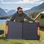 SOKIOVOLA N-Type 16BB 110W Portable Solar Panel for EF/Jackery/Bluetti/Anker Power Station, 25% High Efficiency ETFE Foldable Solar Panel Charger IP68 Waterproof for Outdoor Camping RV