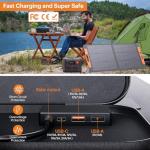 ZOUPW 100W Portable Solar Panel with Solar Angle Guide,23.5% Efficiency Foldable Solar Charger for Jackery 300/Ecoflow River/Anker Solix,IP67 Waterproof Offgrid Power for Camping RV Battery Backup