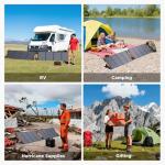 ZOUPW 320W (2x160W) N-Type 16BB Portable Solar Panel, 25% High Efficiency Foldable Solar Charger with Bypass Diodes for Power Stations,IP67 Waterproof for RV Camping Off-Grid & Emergency Backup