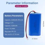 Rechargeable 5200mAh 3.7V Lithium Ion Battery Pack