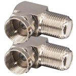 Right Angle Coaxial Cable Connector Adapter - 2-Pack