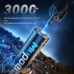 High Capacity 3000mWh AA Rechargeable Battery Pack 8
