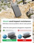 Hiluckey Solar Charger Power Bank with 4 Panels