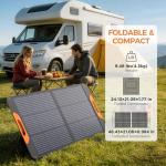 ZOUPW 100W Portable Solar Panel with 5-in-1 Cable