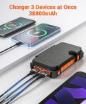 38800mAh Solar Power Bank with 4 Panels