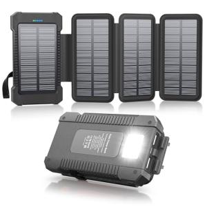 Portable 38800mAh Solar Power Bank with 4 Panels