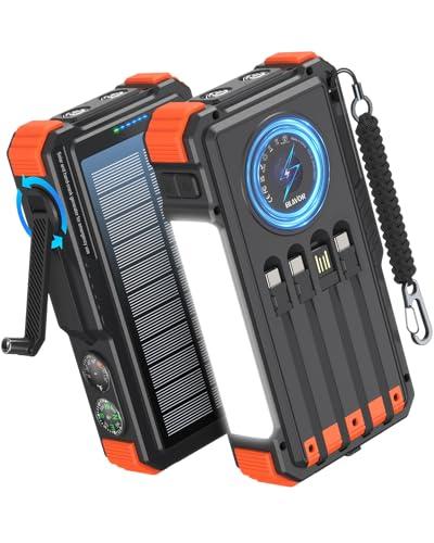 BLAVOR 20000mAh Solar Power Bank with Hand Crank